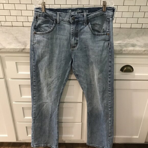 Wrangler Retro Jeans Mens 34 Blue Slim Bootcut Cowboy Western Rodeo Workwear - Picture 1 of 11
